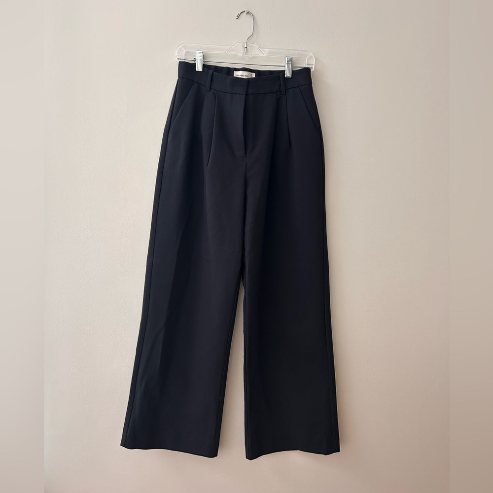 Abercrombie & Fitch Tailored Black Wide Leg Pants